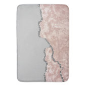 Silver Pink Brushed Metal Glitzer Badematte (Vorderseite Vertikal)
