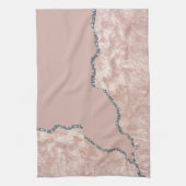 Silver Pink Brushed Metal Glitzer Geschirrtuch (Vertikal)