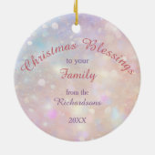 Silver Pink Christmas Angel Girl Keramik Ornament (Hinten)