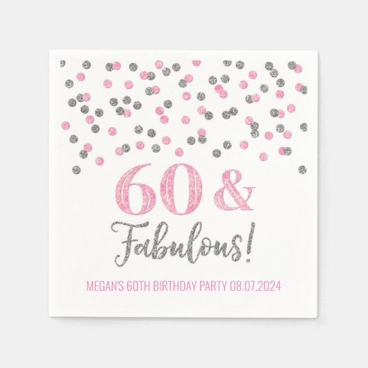 Silver Pink Confetti 60 & Fabulous Serviette (Vorderseite)