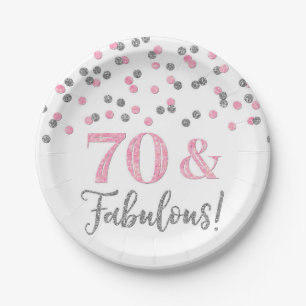 Silver Pink Confetti 70 und fabulous Pappteller