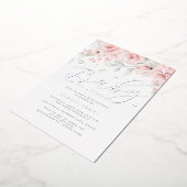 Silver Pink Floral Butterfly Baby in Bloom Folieneinladung (Gedreht)