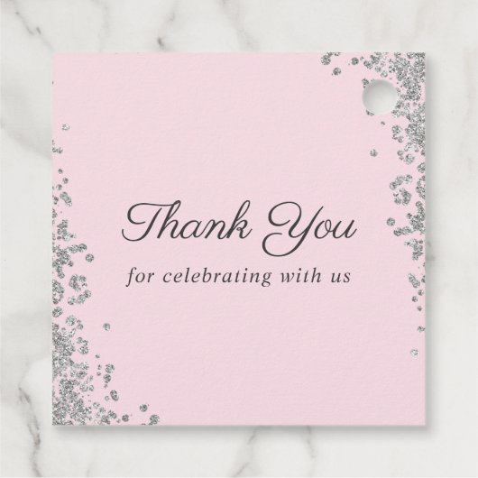 Silver Pink Floral First Heilige Kommune Vielen Da Geschenkanhänger (Rückseite)