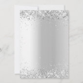 Silver pink florals wedding save the date (Rückseite)