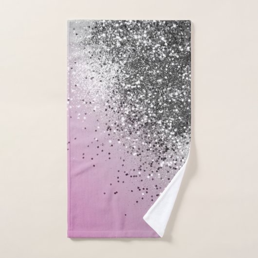 Silver Pink Glitzer Dream #1 (Imitats Glitzer) #sh Badhandtuch Set (Handtuch)