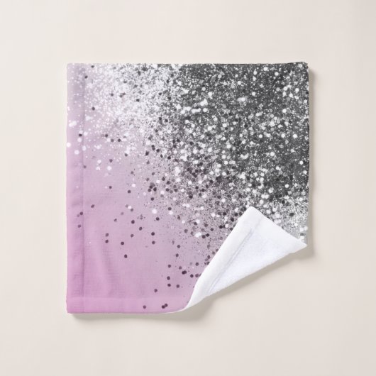 Silver Pink Glitzer Dream #1 (Imitats Glitzer) #sh Badhandtuch Set (Waschlappen)