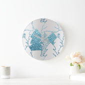 Silver Pink Glitzer Winter Metallic Blue Holidays Große Wanduhr (Zuhause)