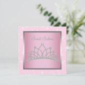 Silver Pink Glitzern 16 . Geburtstag Geburtstagspa Einladung (Stehend Vorderseite)