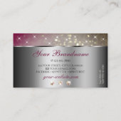 Silver Pink Gold Glitzer Rhinestones Augenfänge Visitenkarte (Rückseite)
