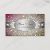 Silver Pink Gold Glitzer Rhinestones Augenfänge Visitenkarte (Vorderseite)