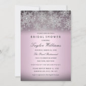 Silver Pink Jewel Snowflake Brautparty laden Einladung (Vorderseite)