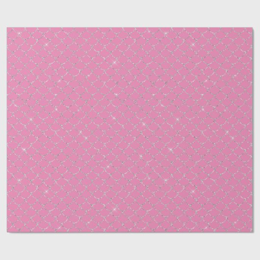 Silver Pink Mermaid Geschenkpapier (Flach)