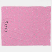 Silver Pink Mermaid Name Fleecedecke (Vorderseite (Horizontal))