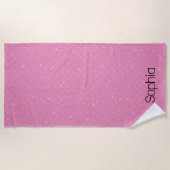 Silver Pink Mermaid Name Strandtuch (Vorderseite)