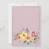 Silver pink orange mint floral theme Thank You Einladung (Rückseite)
