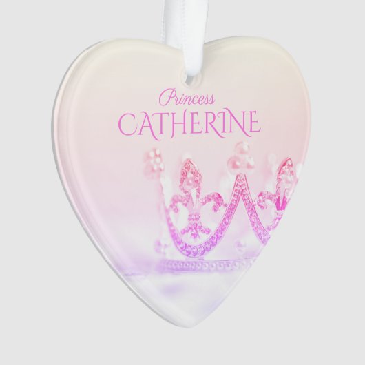 Silver Pink Princess Crown Ornament (Vorderseite)