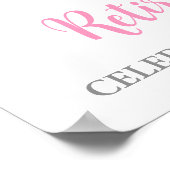 Silver Pink Retirement Party Custom 18x24 Foto Poster (Ecke)