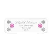 Silver Pink Snowflake Winterlabel (Vorne)