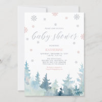 Silver & Pink Snowflake Winterwald Baby Dusche