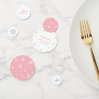 Silver & Pink Winter Snowflake Girl Babydusche
