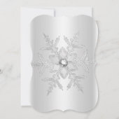 Silver Pink Winter Snowflake Sweet 16 Einladung (Rückseite)