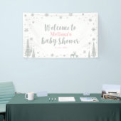 Silver Pink Winter Wonderland Baby Dusche Willkomm Banner (Messeveranstaltung)