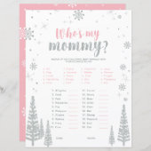 Silver & Pink Winter Wonderland Baby Showspiel (Vorne/Hinten)