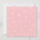 Silver & Pink Winter Wonderland Girl Babydusche Einladung (Rückseite)