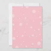 Silver & Pink Winter Wonderland Girl Babydusche Einladung (Rückseite)