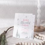 Silver & Pink Winter Wonderland Girl Babydusche Einladung<br><div class="desc">Feiern Sie mit dieser niedlichen Winterlandeinladung einen besonderen Tag für Ihren Liebsten! Dieses Design zeichnet sich durch niedliche Typografie " Baby Es ist kalt draußen ", Schneeflocken, Winterbäume, und Hirsche in Silber & Rosa Farbe Thema. Perfekte Einladung für eine winterliche Babydusche oder ein Babysprinkle. Weitere passende Party-Vorräte gibt es in...</div>