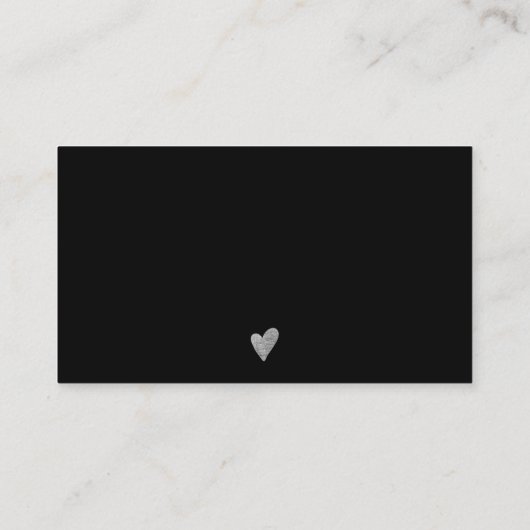 Silver Pinsel Schriftart Black Chic Reihenfolge da Visitenkarte (Rückseite)