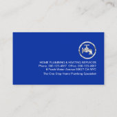 Silver Pipes Building Frame Plumber Service Visitenkarte (Rückseite)