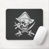 Silver Pirate on Black Carbon Fibre Decor Mousepad (Mit Mouse)