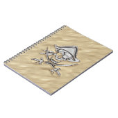 Silver Pirate Skull in Sand Notizblock (Linke Seite)