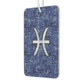 Silver Pisces Zodiac Symbol Navy Blue Digital Camo Autolufterfrischer (Links)