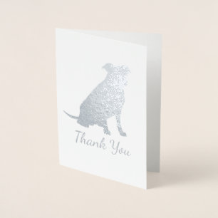 Silver Pit Bull Dog Baby Shower Girl Pitbull Folienkarte