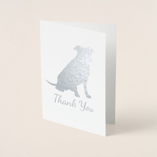 Silver Pit Bull Dog Baby Shower Girl Pitbull Folienkarte (Vorderseite)