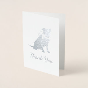 Silver Pit Bull Dog Baby Shower Girl Pitbull Folienkarte