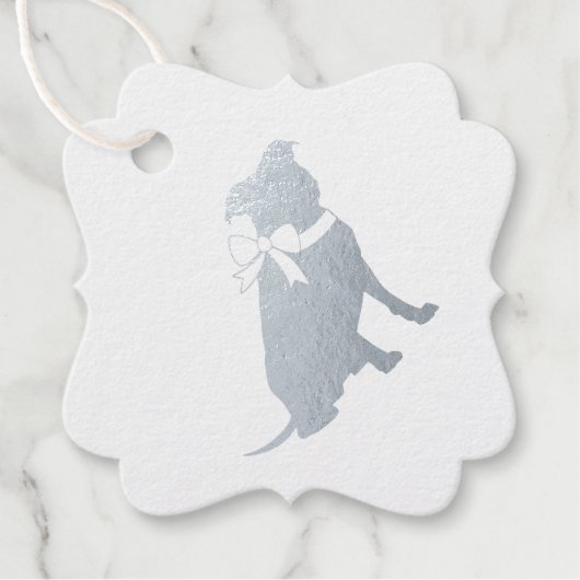 Silver Pit Bull Dog Baby Shower Girl Pitbull Geschenkanhänger (Vorderseite)