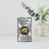 Silver Plate On A Stone Wall Builder Visitenkarte (Stehend Vorderseite)