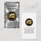 Silver Plate On A Stone Wall Builder Visitenkarte (Vorne/Hinten)