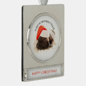 SILVER PLATED Banner Ornament PUPPY IN Weihnachtsm (Rechts)
