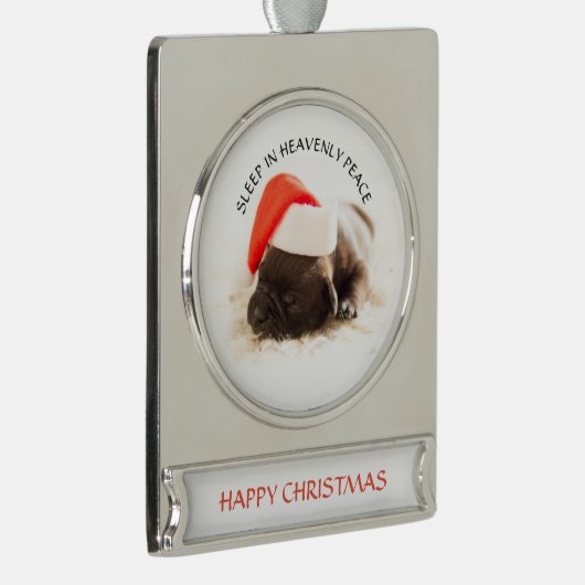 SILVER PLATED Banner Ornament PUPPY IN Weihnachtsm (Rechts)