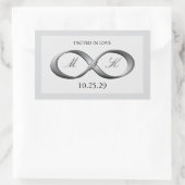 Silver Platinum Infinity Hand Clasp Gastgeschenk H Rechteckiger Aufkleber (Tasche)