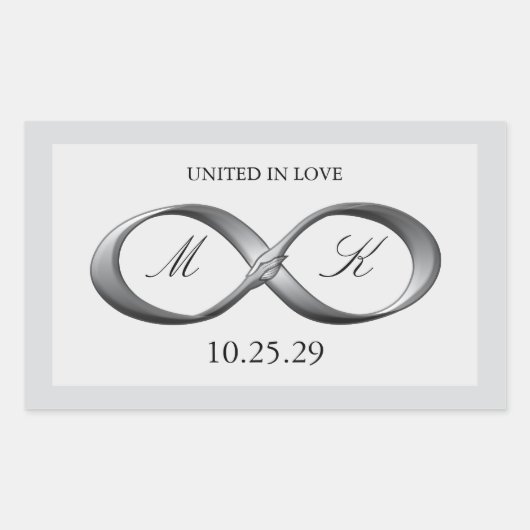 Silver Platinum Infinity Hand Clasp Gastgeschenk H Rechteckiger Aufkleber (Vorderseite)