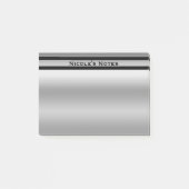 Silver Platinum Shine Chic Modern Personalisiert Post-it Klebezettel (Vorderseite)