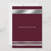 Silver Platinum Shine Elegante Einladung-ANY FARBE Einladung (Rückseite)