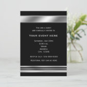 Silver Platinum Shine Elegante Veranstaltung Einla Einladung (Stehend Vorderseite)