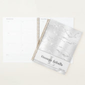 Silver Platinum Stainless Marble Glitzer Art Deco Planer (Anzeige)