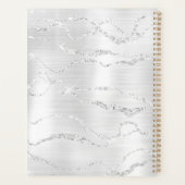 Silver Platinum Stainless Marble Glitzer Art Deco Planer (Rückseite)